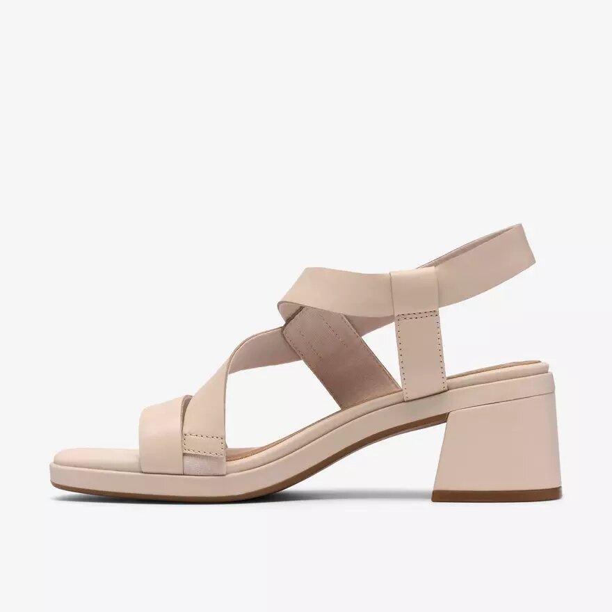 Jaylan Sol off-white leren Sandalen met hak voor dames Jaylan Sol off-white leren Sandalen met hak voor dames