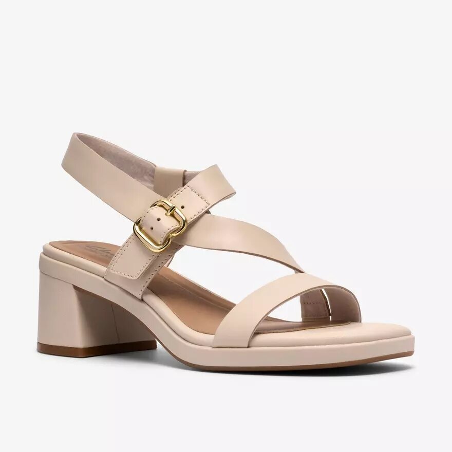 Jaylan Sol off-white leren Sandalen met hak voor dames Jaylan Sol off-white leren Sandalen met hak voor dames