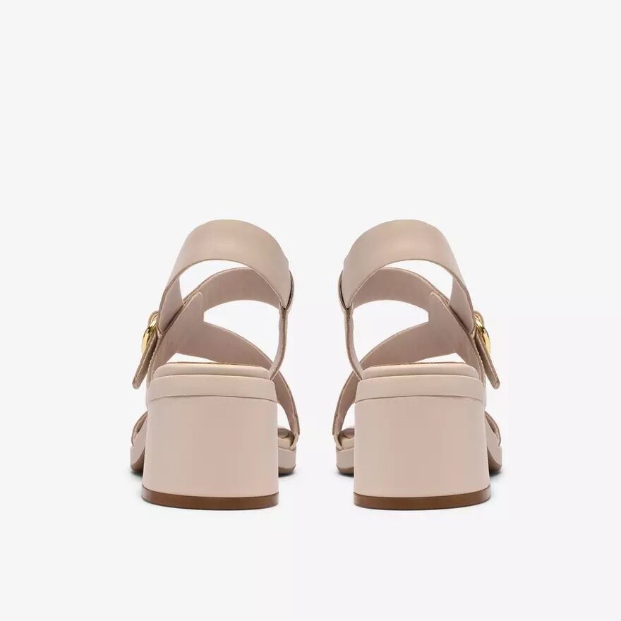 Jaylan Sol off-white leren Sandalen met hak voor dames Jaylan Sol off-white leren Sandalen met hak voor dames