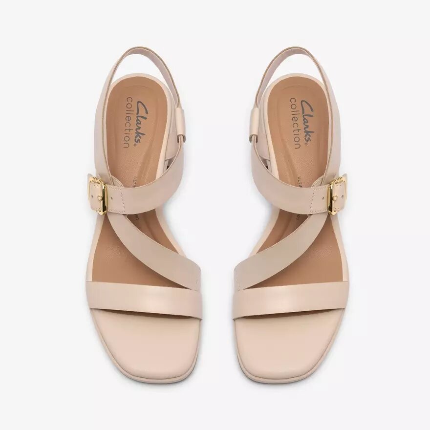 Jaylan Sol off-white leren Sandalen met hak voor dames Jaylan Sol off-white leren Sandalen met hak voor dames