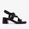 Jaylan Sol zwarte leren Sandalen met hak voor dames Jaylan Sol zwarte leren Sandalen met hak voor dames