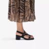 Jaylan Sol zwarte leren Sandalen met hak voor dames Jaylan Sol zwarte leren Sandalen met hak voor dames
