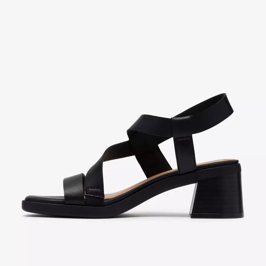 Jaylan Sol zwarte leren Sandalen met hak voor dames Jaylan Sol zwarte leren Sandalen met hak voor dames