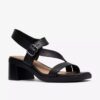 Jaylan Sol zwarte leren Sandalen met hak voor dames Jaylan Sol zwarte leren Sandalen met hak voor dames