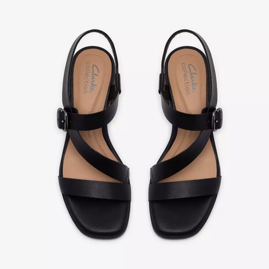 Jaylan Sol zwarte leren Sandalen met hak voor dames Jaylan Sol zwarte leren Sandalen met hak voor dames