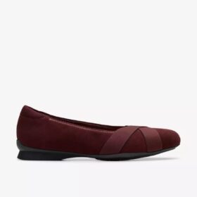 Jazmynn Gem Merlot suède Ballerina’s voor dames