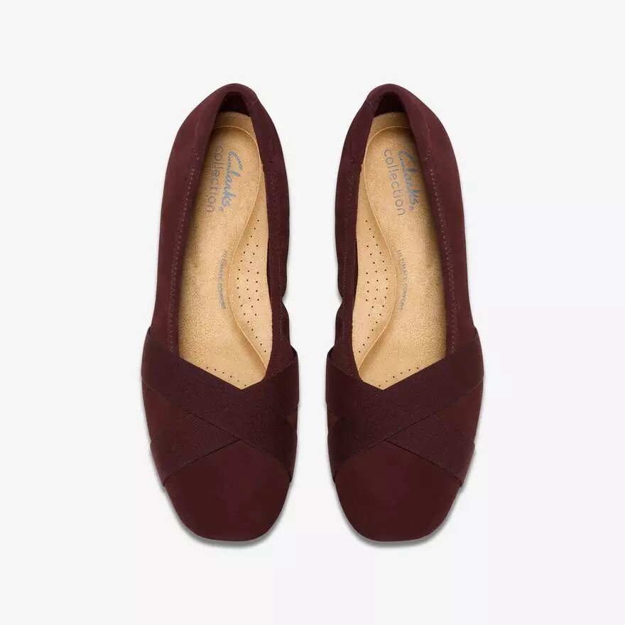Jazmynn Gem Merlot suède Ballerina’s voor dames Jazmynn Gem Merlot suède Ballerina’s voor dames