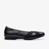 Jazmynn Gem zwarte leren ballerina’s voor dames Jazmynn Gem zwarte leren ballerina’s voor dames