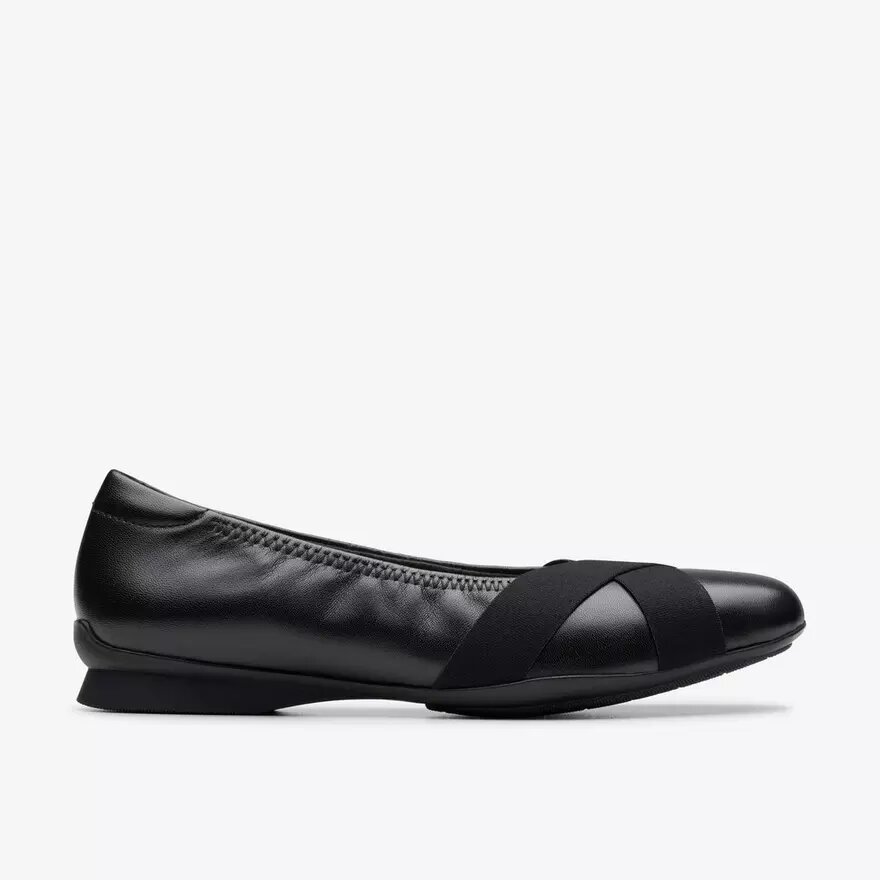 Jazmynn Gem zwarte leren ballerina’s voor dames Jazmynn Gem zwarte leren ballerina’s voor dames