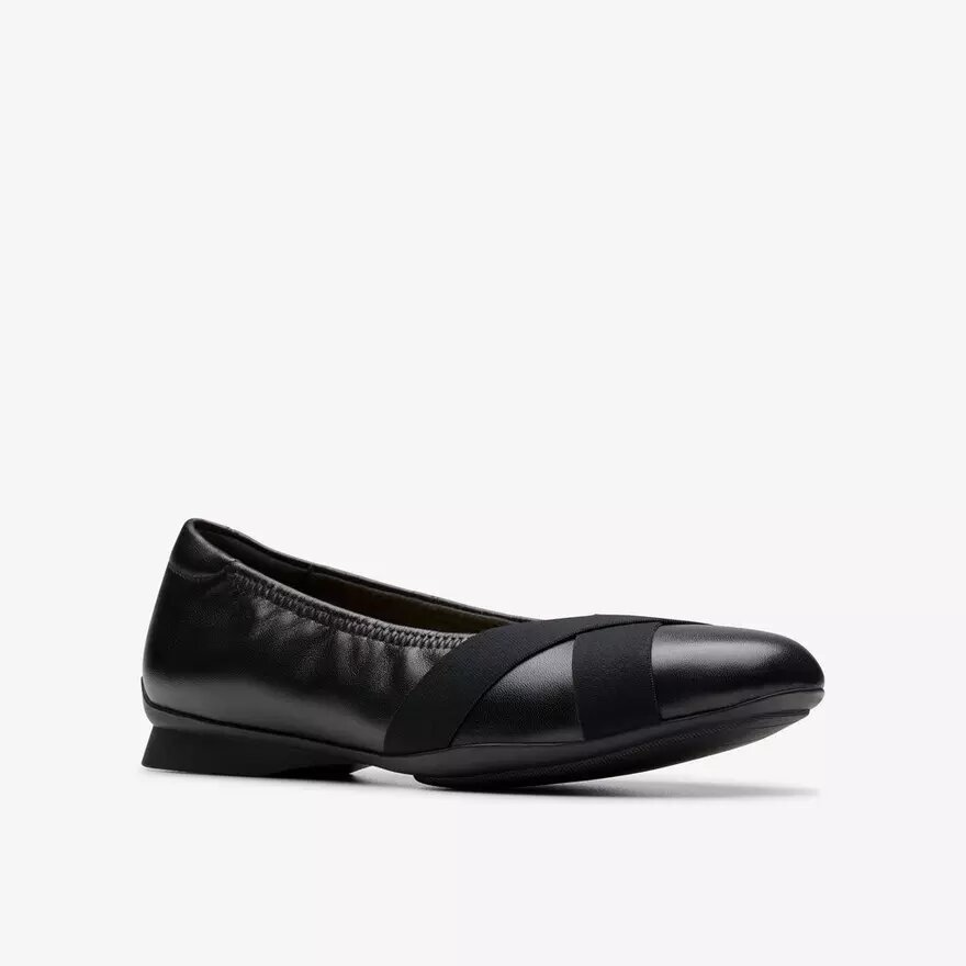 Jazmynn Gem zwarte leren ballerina’s voor dames Jazmynn Gem zwarte leren ballerina’s voor dames