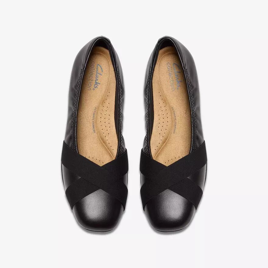 Jazmynn Gem zwarte leren ballerina’s voor dames Jazmynn Gem zwarte leren ballerina’s voor dames
