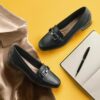Juliet Echo zwarte leren Loafers voor dames Juliet Echo zwarte leren Loafers voor dames