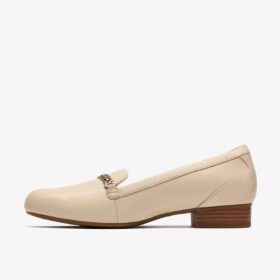 Juliet Mia crèmekleurige leren Slip-ons voor dames