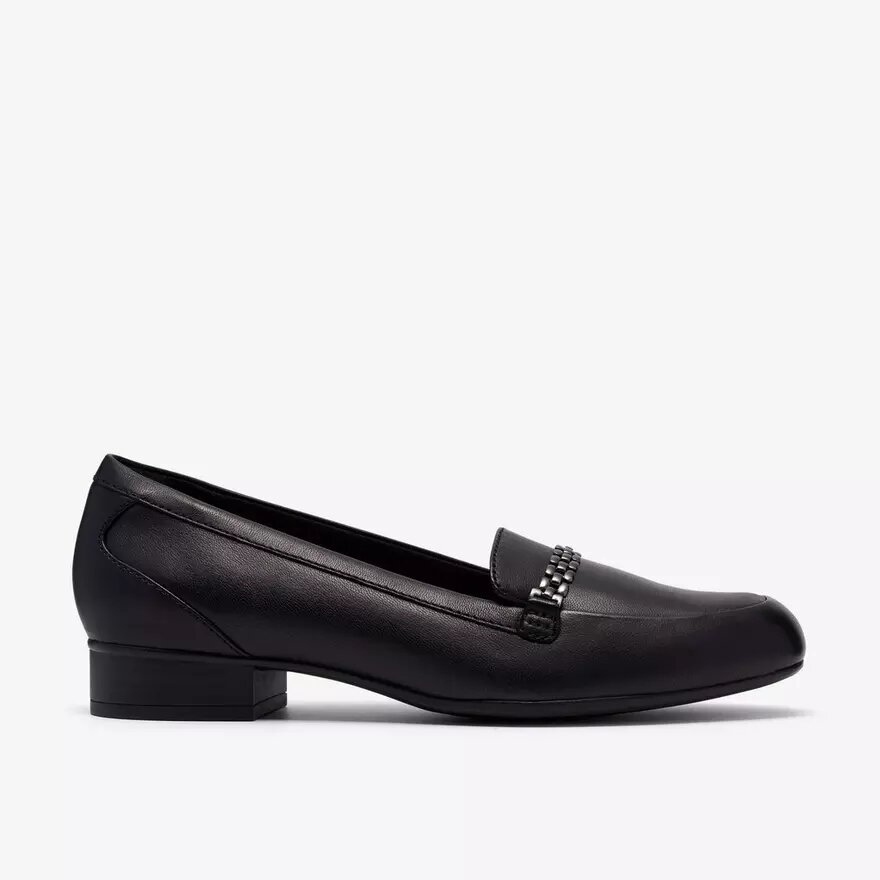Juliet Mia zwarte leren Slip-ons voor dames Juliet Mia zwarte leren Slip-ons voor dames