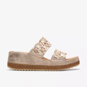 Kassanda-muiltjes voor dames in metallic combinatie