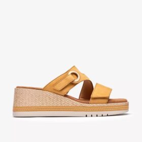 Kidiki Cove gele nubuck Wedges voor dames