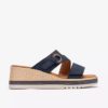 Kidiki Cove marineblauwe nubuck-Wedges voor dames Kidiki Cove marineblauwe nubuck-Wedges voor dames