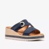 Kidiki Cove marineblauwe nubuck-Wedges voor dames Kidiki Cove marineblauwe nubuck-Wedges voor dames