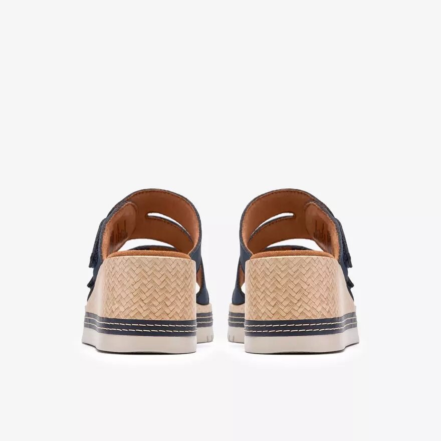 Kidiki Cove marineblauwe nubuck-Wedges voor dames Kidiki Cove marineblauwe nubuck-Wedges voor dames
