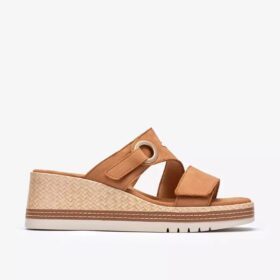Kidiki Cove tan nubuck Wedges voor dames