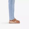 Kidiki Cove tan nubuck Wedges voor dames Kidiki Cove tan nubuck Wedges voor dames