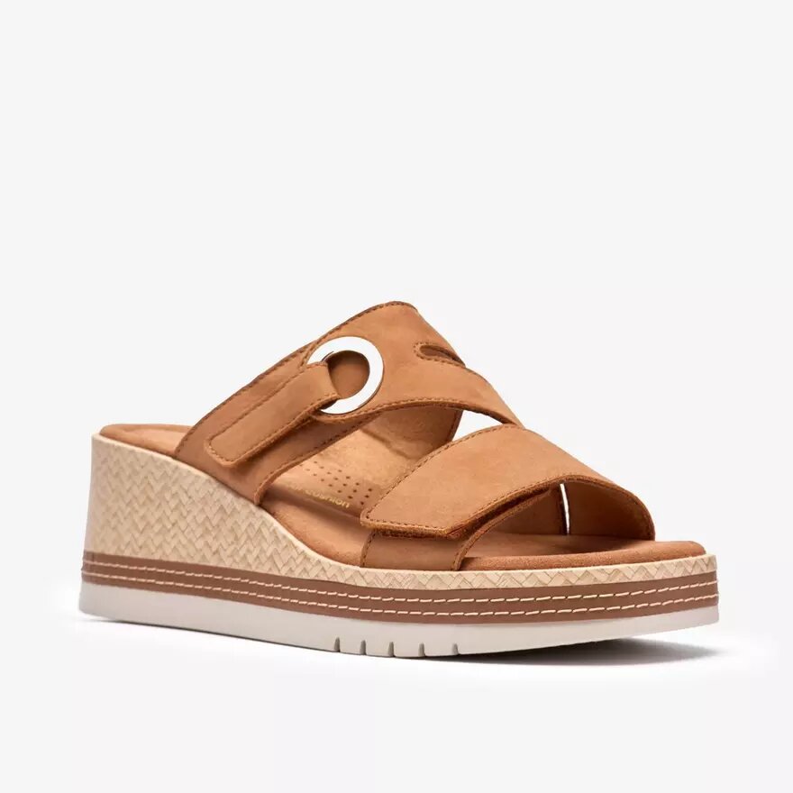 Kidiki Cove tan nubuck Wedges voor dames Kidiki Cove tan nubuck Wedges voor dames