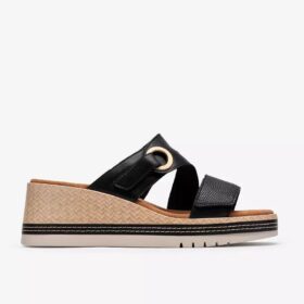 Kidiki Cove zwarte leren Wedges voor dames