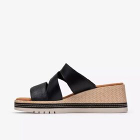Kidiki Cove zwarte leren Wedges voor dames