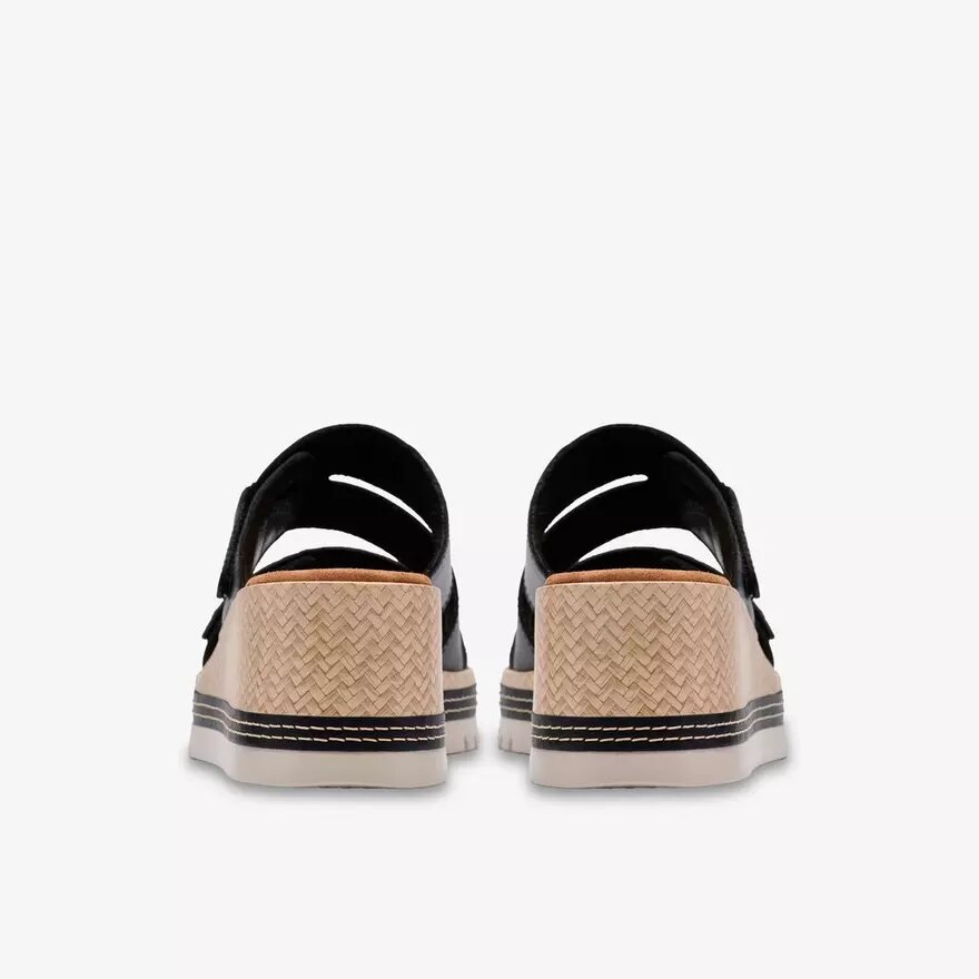 Kidiki Cove zwarte leren Wedges voor dames Kidiki Cove zwarte leren Wedges voor dames
