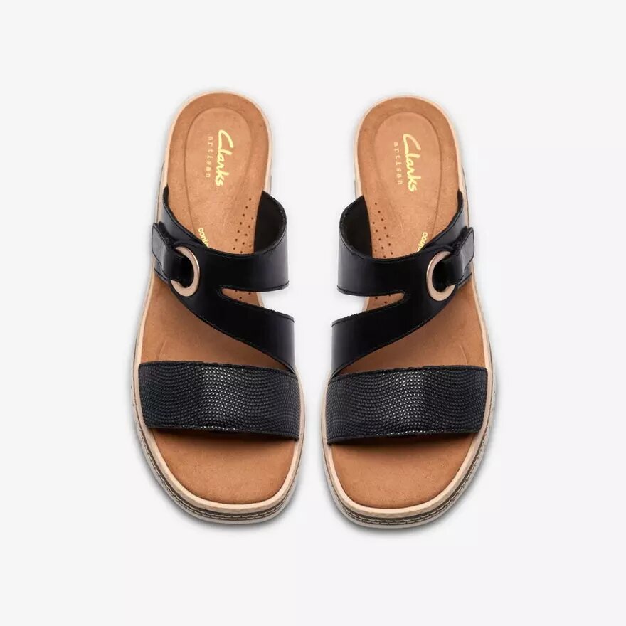 Kidiki Cove zwarte leren Wedges voor dames Kidiki Cove zwarte leren Wedges voor dames