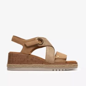 Kidiki Sun beige combinatie-Wedges voor dames
