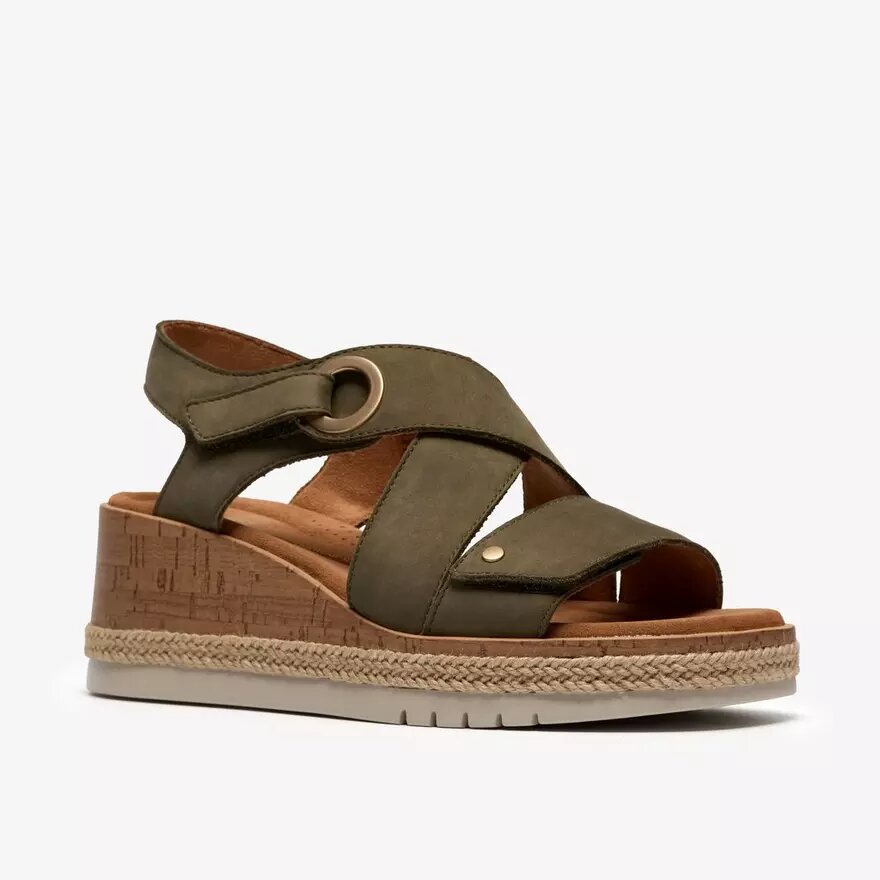 Kidiki Sun donkerolijfkleurige nubuck-Wedges voor dames Kidiki Sun donkerolijfkleurige nubuck-Wedges voor dames