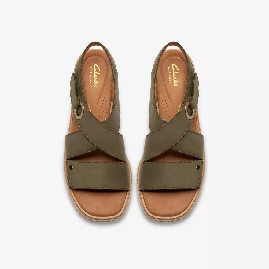 Kidiki Sun donkerolijfkleurige nubuck-Wedges voor dames Kidiki Sun donkerolijfkleurige nubuck-Wedges voor dames