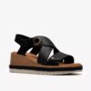 Kidiki Sun zwarte combinatie-Wedges voor dames Kidiki Sun zwarte combinatie-Wedges voor dames