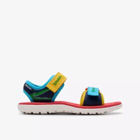 Kindersandalen ‘Surfing Ace’ met marineblauwe print als print Kindersandalen ‘Surfing Ace’ met marineblauwe print als print