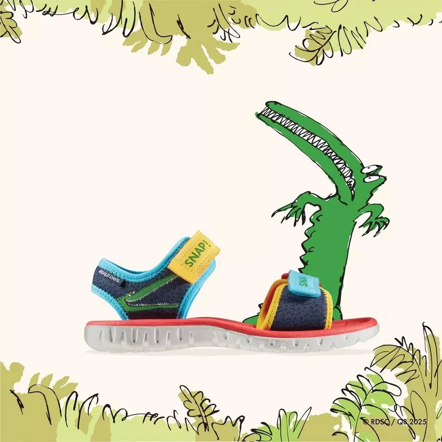 Kindersandalen ‘Surfing Ace’ met marineblauwe print als print Kindersandalen ‘Surfing Ace’ met marineblauwe print als print