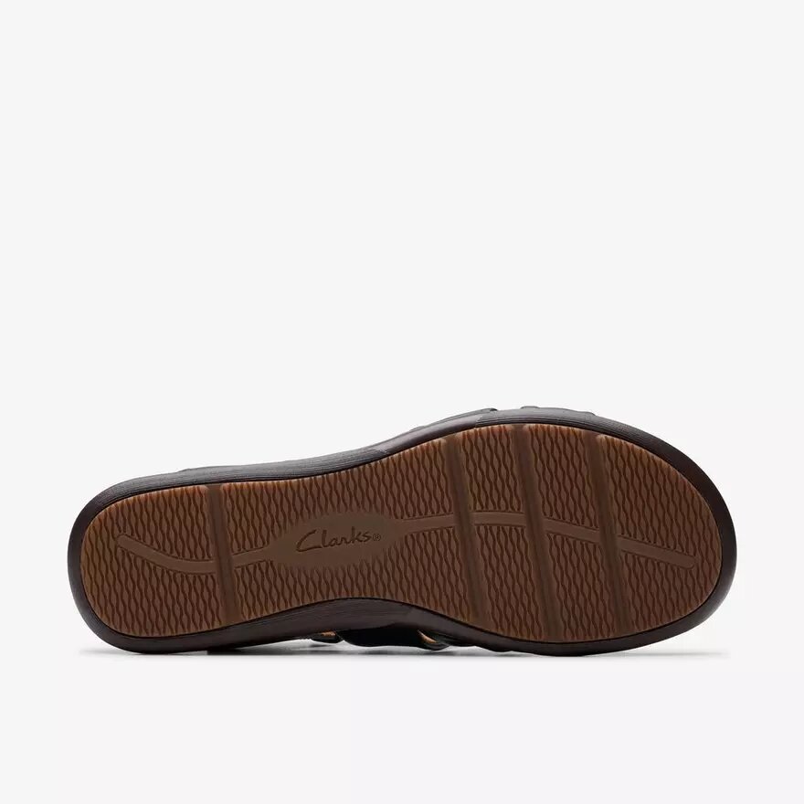 Kitly Ave marineblauwe leren platte sandalen voor dames Kitly Ave marineblauwe leren platte sandalen voor dames