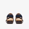 Kitly Ave marineblauwe leren platte sandalen voor dames Kitly Ave marineblauwe leren platte sandalen voor dames