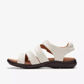 Kitly Ave off-white leren platte sandalen voor dames