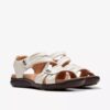 Kitly Ave off-white leren platte sandalen voor dames Kitly Ave off-white leren platte sandalen voor dames