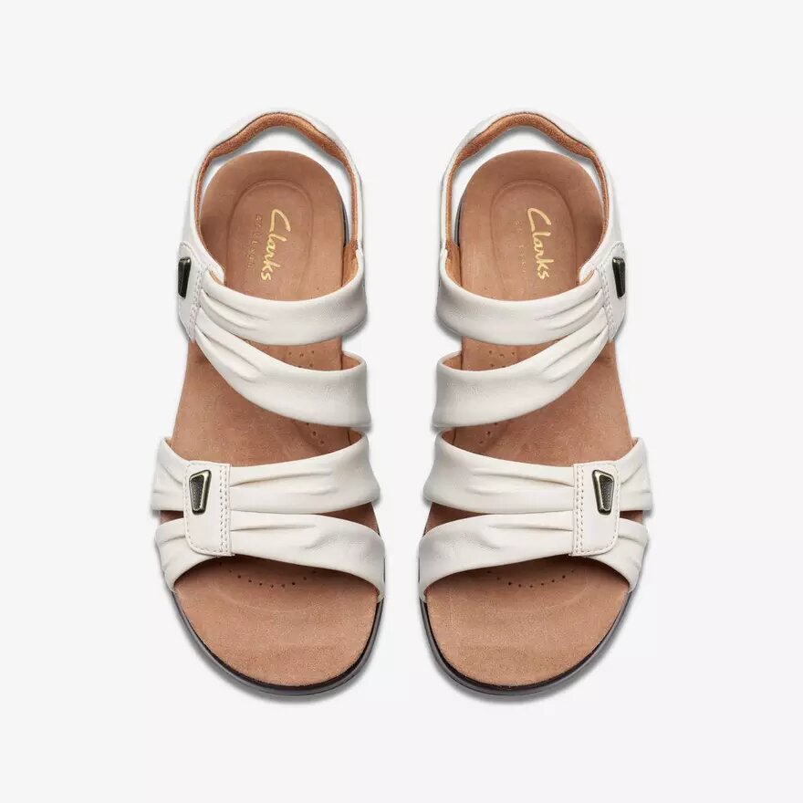 Kitly Ave off-white leren platte sandalen voor dames Kitly Ave off-white leren platte sandalen voor dames