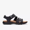 Kitly Ave platte sandalen van zwart leer voor dames Kitly Ave platte sandalen van zwart leer voor dames