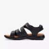 Kitly Ave platte sandalen van zwart leer voor dames Kitly Ave platte sandalen van zwart leer voor dames
