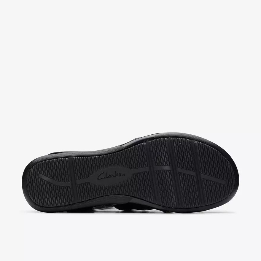 Kitly Ave platte sandalen van zwart leer voor dames Kitly Ave platte sandalen van zwart leer voor dames