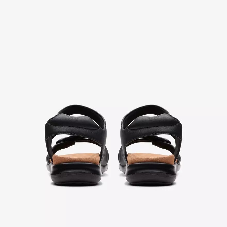 Kitly Ave platte sandalen van zwart leer voor dames Kitly Ave platte sandalen van zwart leer voor dames