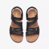 Kitly Ave platte sandalen van zwart leer voor dames Kitly Ave platte sandalen van zwart leer voor dames
