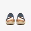 Kitly Gem denimblauwe leren platte sandalen voor dames Kitly Gem denimblauwe leren platte sandalen voor dames