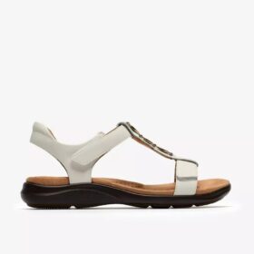 Kitly Gem witte leren platte sandalen voor dames
