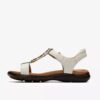 Kitly Gem witte leren platte sandalen voor dames Kitly Gem witte leren platte sandalen voor dames