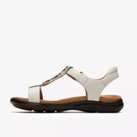 Kitly Gem witte leren platte sandalen voor dames